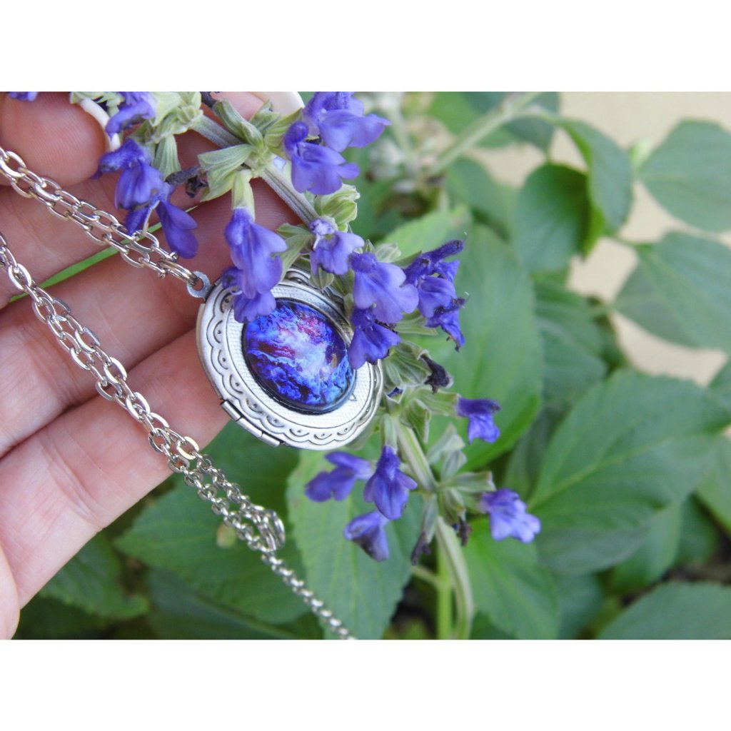 Mexican Fire Opal Dragons Breath Locket Necklace